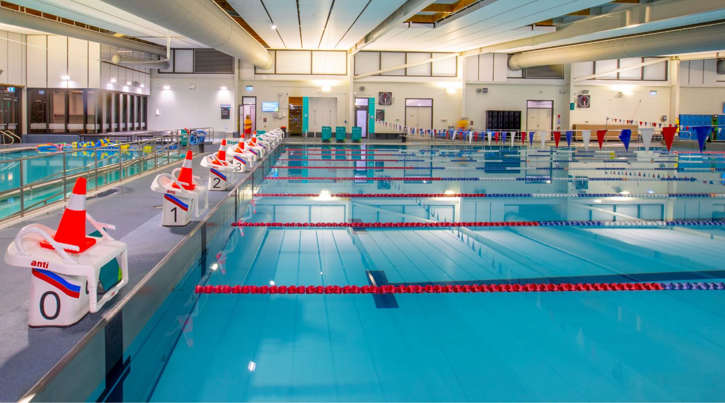 An empty lane pool at Taiora QEII Recreation and Sport pool. 