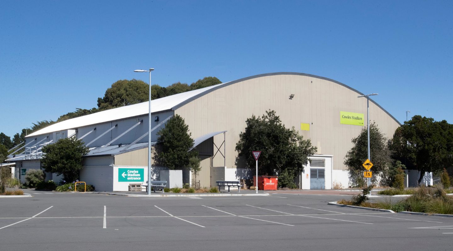 Cowles stadium from the parking lot. 
